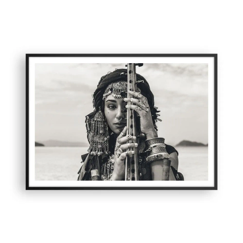 Plakát v černém rámu - Samotná hudba orientu - 100x70 cm