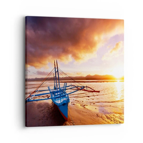 Obraz na plátně - Po celém dni se natáhnout na písku - 30x30 cm