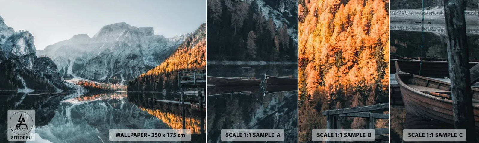 Vzor Fototapety Samolepicí Deluxe Sticker - Zrcadlová krajina - Krajina, hory, jezero - 100x30 cm