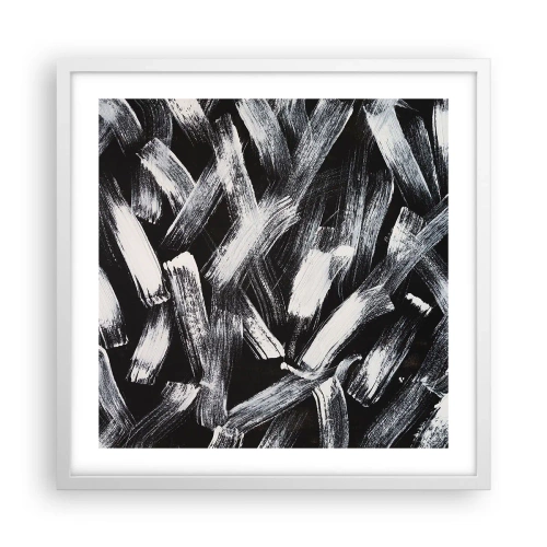 Plakát v bílém rámu - Abstrakce v industriálním duchu - 50x50 cm