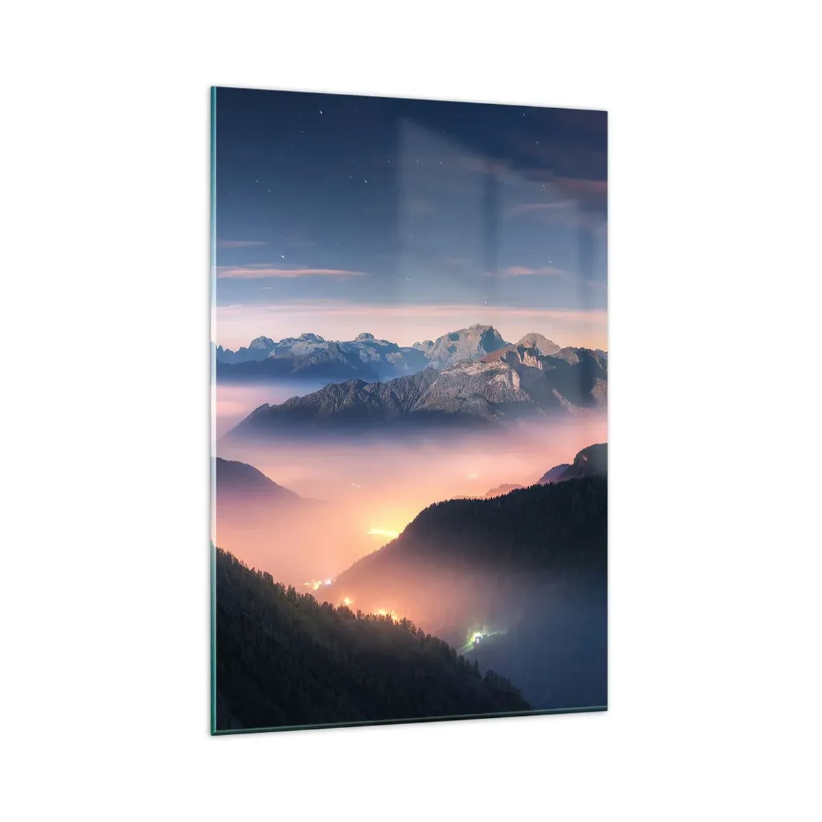 Obraz na skle - Světlo v údolích - 80x120 cm
