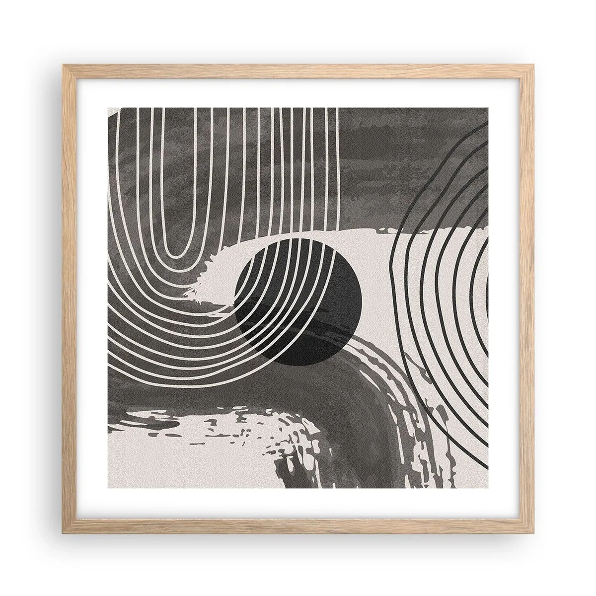 Plakát v rámu světlý dub - Ovál vítězí - 50x50 cm