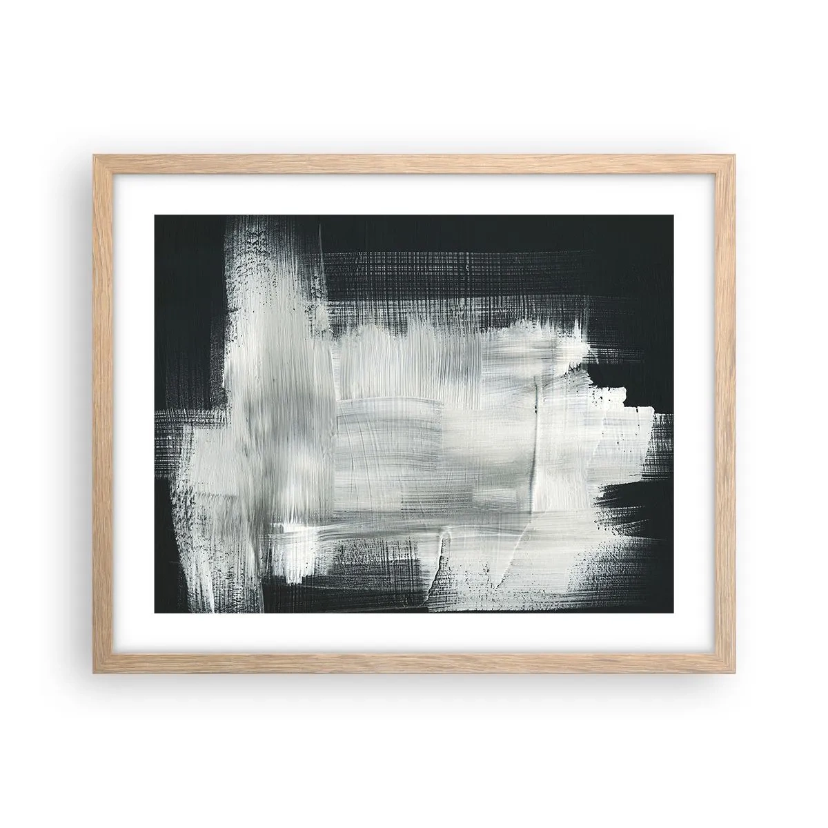 Plakát v rámu světlý dub - Utkané svisle a vodorovně - 50x40 cm