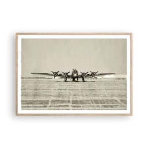 Plakát v rámu světlý dub - Jako vždy připraven - 100x70 cm