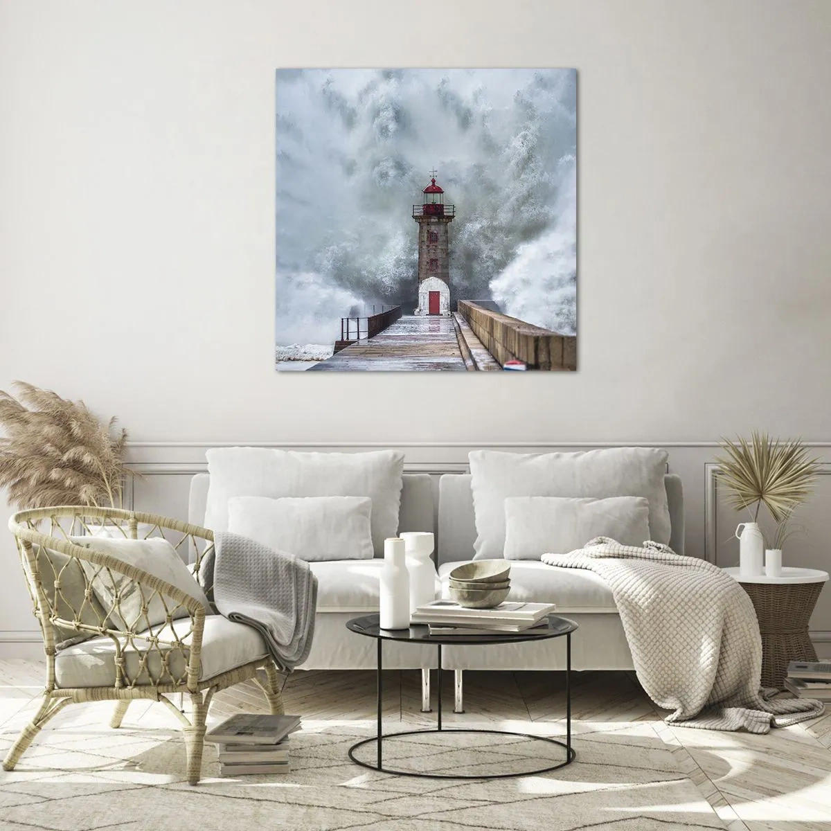Obraz na skle - Hukot vody, šum větru - 60x60 cm