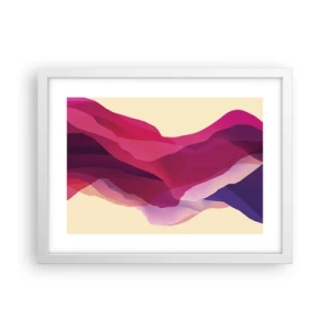 Plakát v bílém rámu - Vlny fialové - 40x30 cm