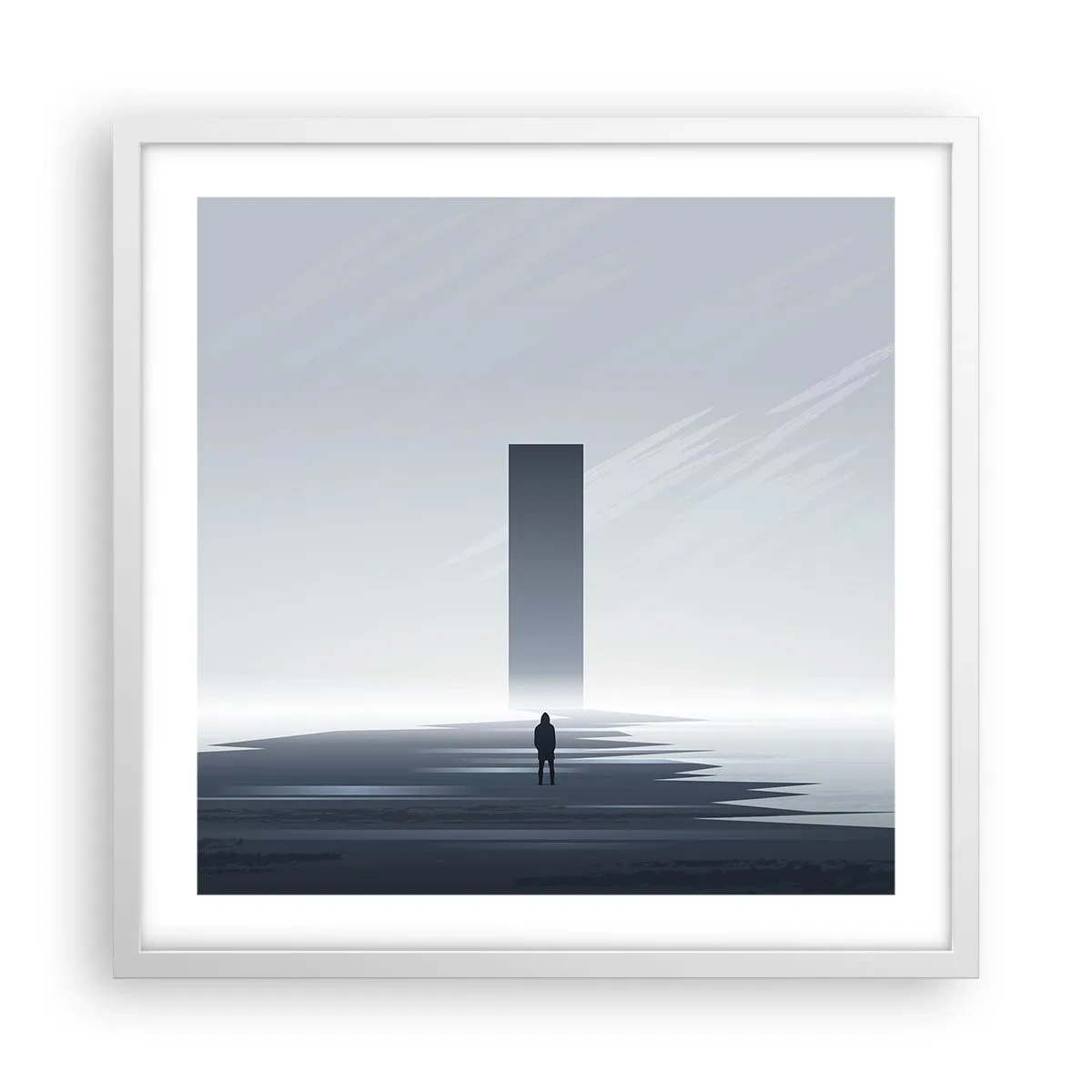 Plakát v bílém rámu - Příležitost nebo hrozba? - 50x50 cm