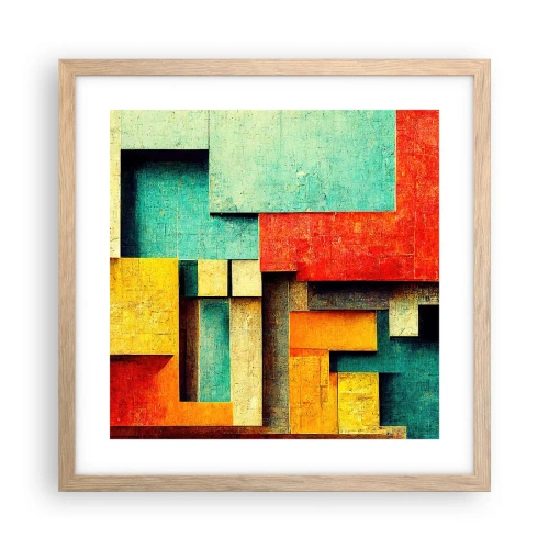 Plakát v rámu světlý dub - Festival pravých úhlů - 40x40 cm