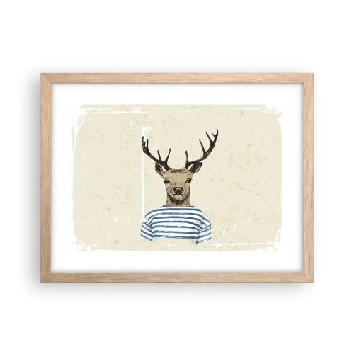 Plakát v rámu světlý dub - Protože mám rád pruhované košile! - 40x30 cm