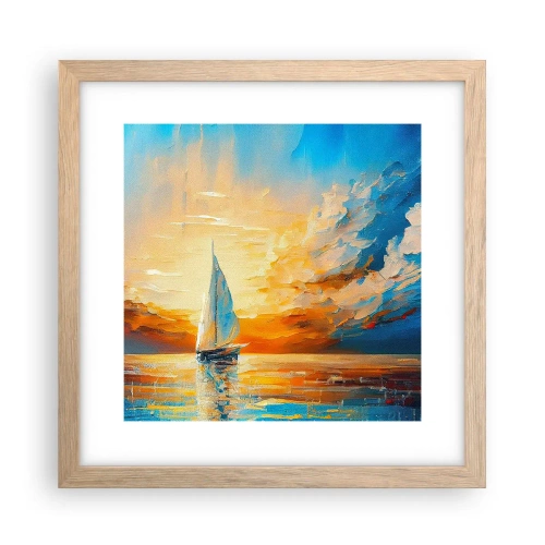 Plakát v rámu světlý dub - Plavba ve zlatě - 30x30 cm