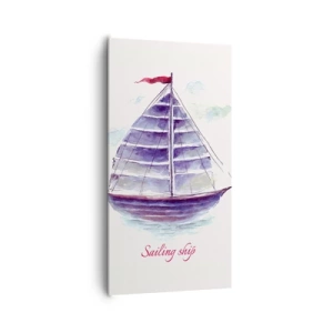 Obraz na plátně - Napnuté plachty a klidná voda - 65x120 cm