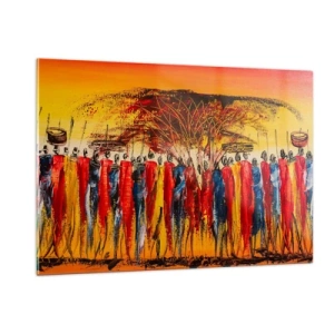 Obraz na skle - Tam, tam, tam, tam jdou - 120x80 cm