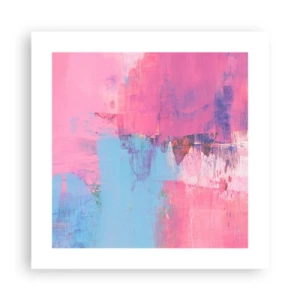Plakát - Růžová, modrá a špetka světla - 40x40 cm