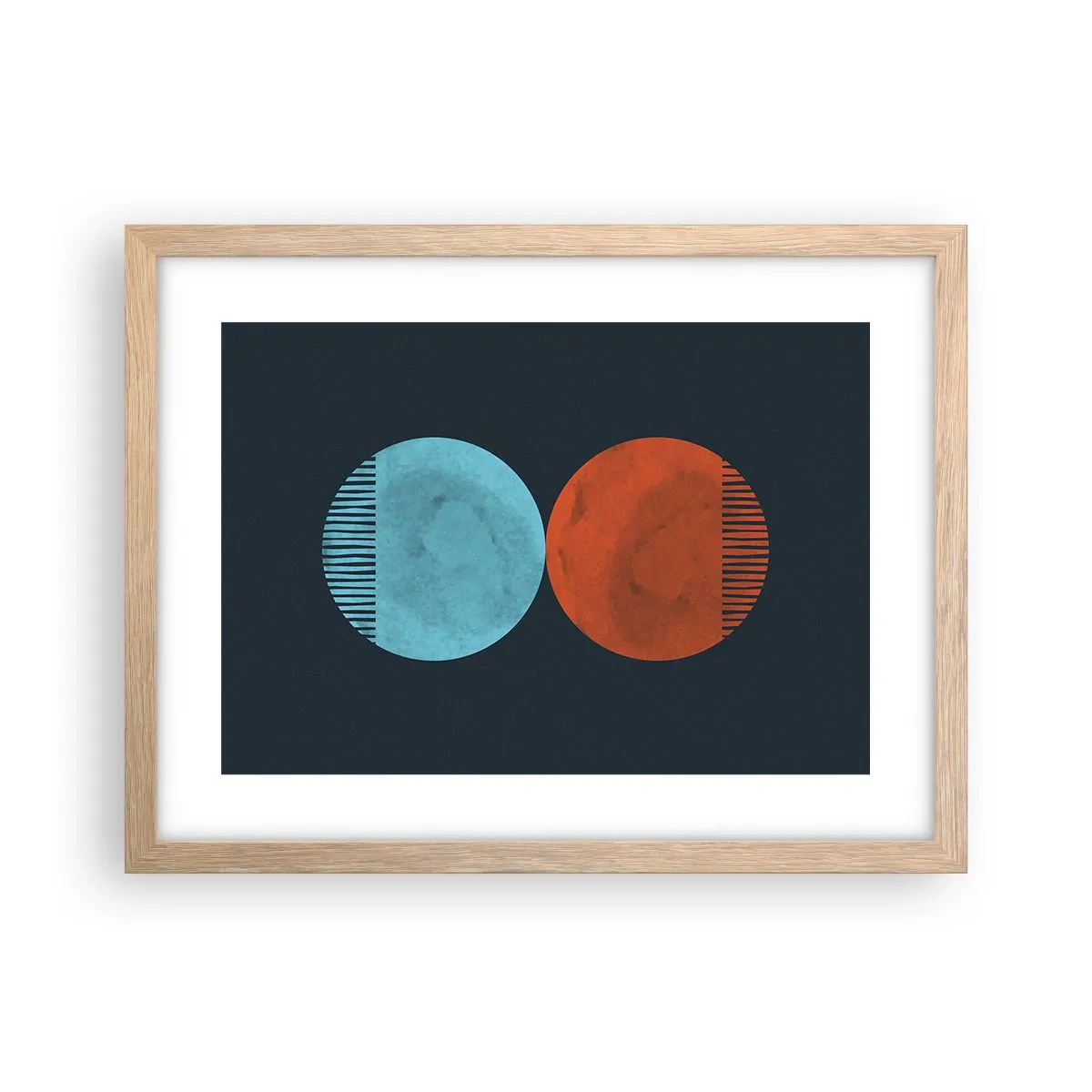 Plakát v rámu světlý dub - Pouze geometrie? - 40x30 cm