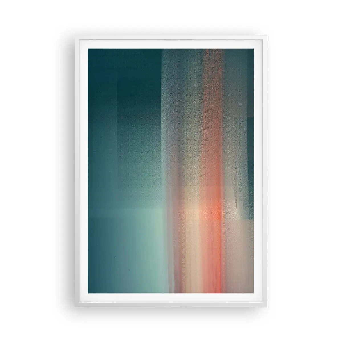 Plakát v bílém rámu - Abstrakce: vlny světla - 70x100 cm