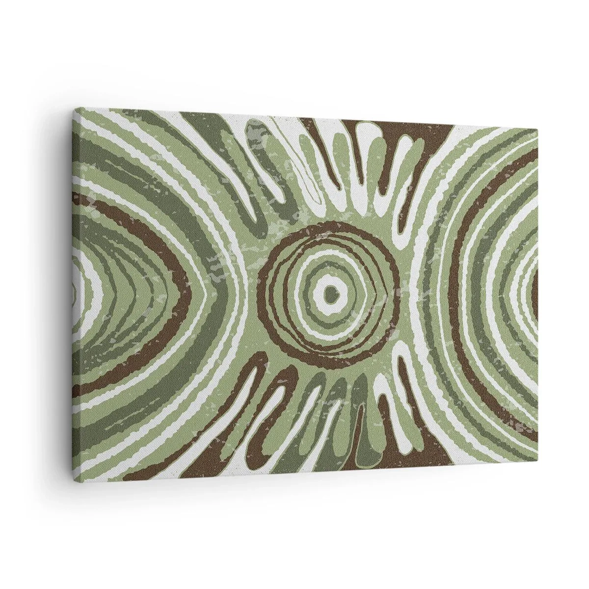 Obraz na plátně - Abstraktní vzory v odstínech zelené a hnědé - 70x50cm - Exploze emocí - Moderní nástěnná dekorace do obývacího pokoje a ložnice ARTTOR