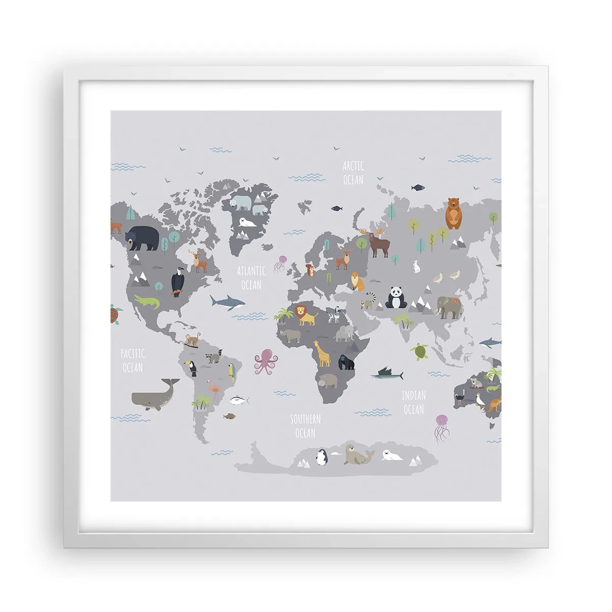 Plakát v bílém rámu - Řekni mi, odkud jsi… - 50x50 cm