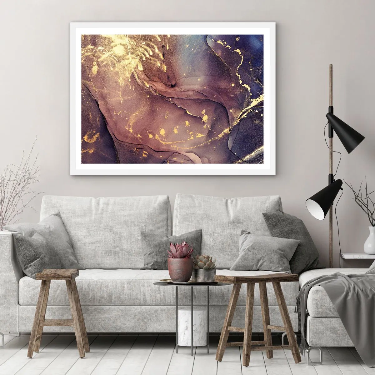 Plakát v bílém rámu - Hmota a duch - 100x70 cm