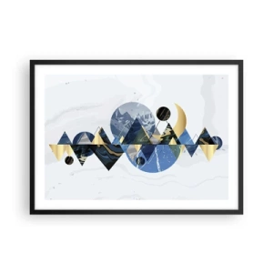 Plakát v černém rámu - Geometrická krajina - 70x50 cm