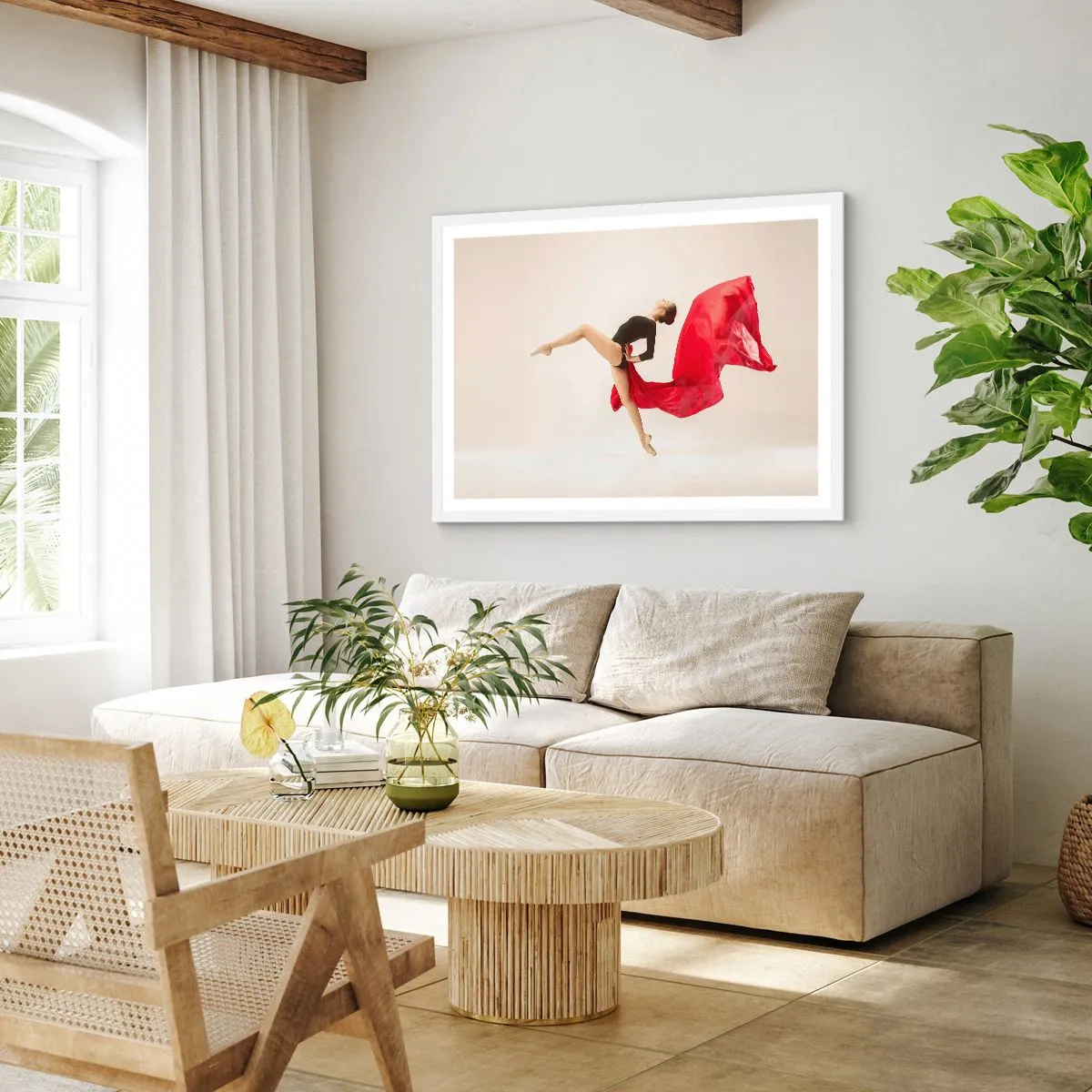 Plakát v bílém rámu - Červené a černé - 70x50 cm