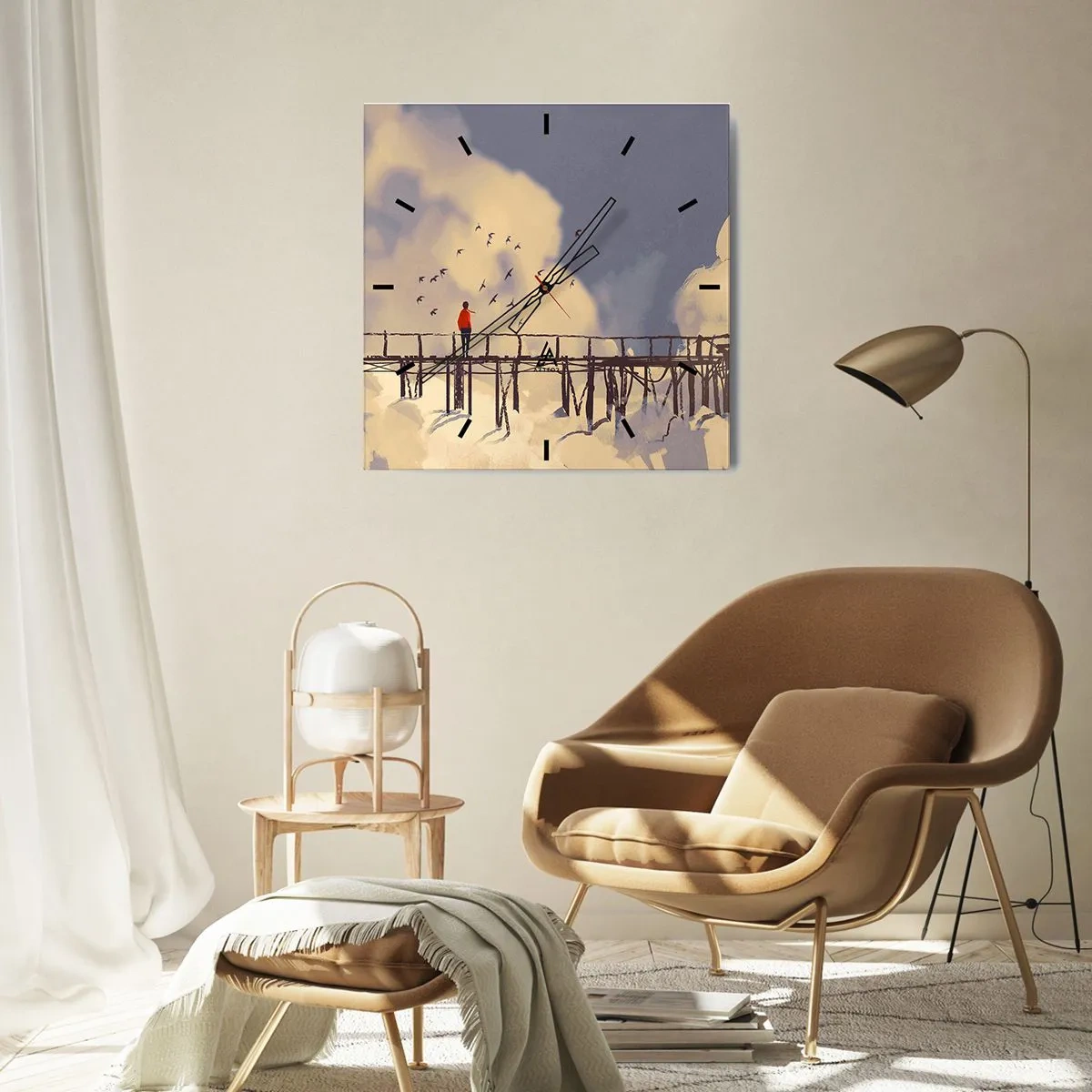 Nástěnné hodiny - Modrý stesk - 40x40 cm