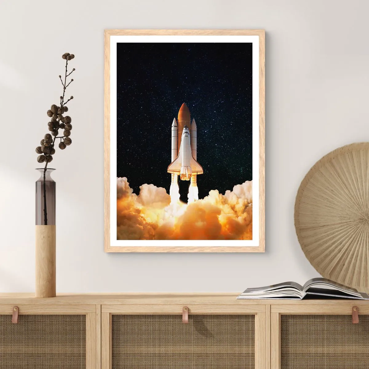 Plakát v rámu světlý dub - Ad astra! - 70x100 cm