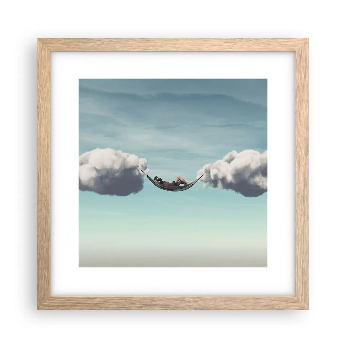 Plakát v rámu světlý dub - Blaženost okamžiku - 30x30 cm