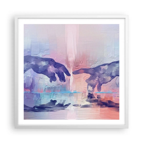 Plakát v bílém rámu - Božská jiskra života - 60x60 cm