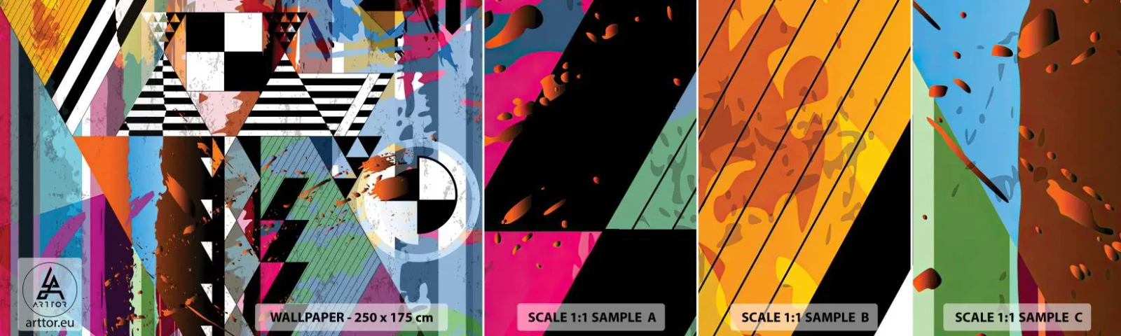 Vzor Fototapety Samolepicí Deluxe Sticker - Geometricky a organicky - Abstrakce, Kus, Moderní umění - 100x30 cm