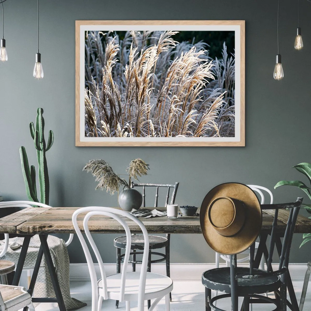 Plakát v rámu světlý dub - Mrazem pokryté - 70x50 cm