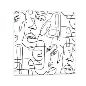 Obraz na skle - Ve spletených emocích - 30x30 cm