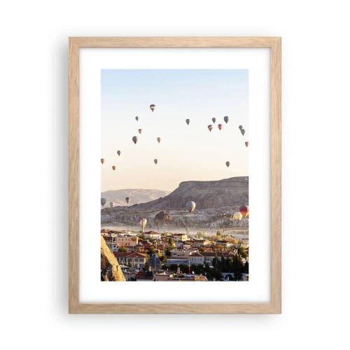 Plakát v rámu světlý dub - Jako lodě na obloze - 30x40 cm