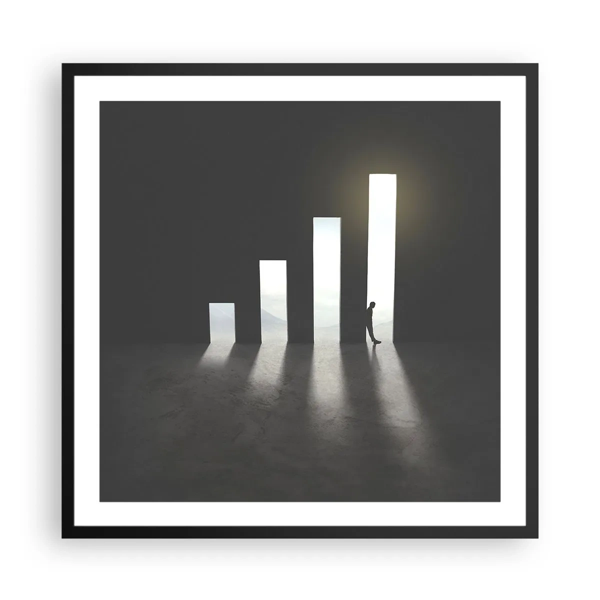 Plakát v černém rámu - Úspěch – imprese - 60x60 cm