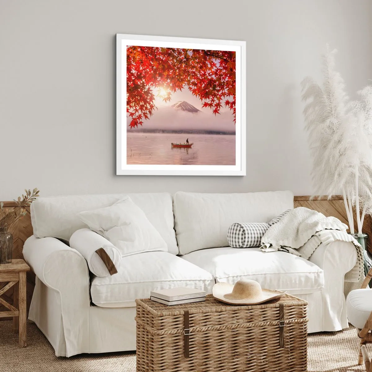 Plakát v bílém rámu - V japonském stylu - 50x50 cm