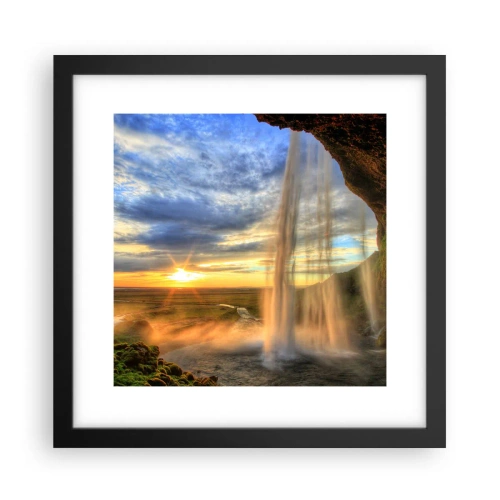 Plakát v černém rámu - Svět za závojem kapek - 30x30 cm