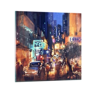 Obraz na skle - A město nespí - 50x50 cm