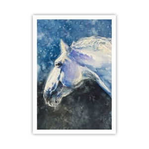 Plakát - Portrét v modré záři - 70x100 cm