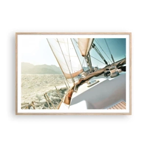 Plakát v rámu světlý dub - Pod plnými plachtami - 100x70 cm