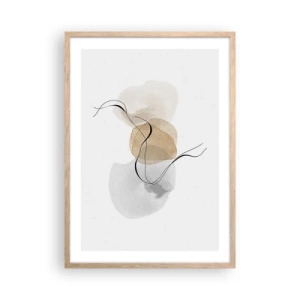 Plakát v rámu světlý dub - Vzdušné korálky - 50x70 cm