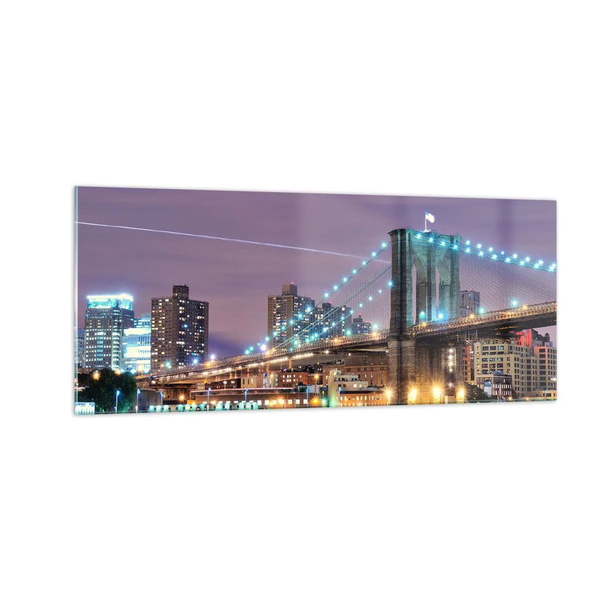 Obraz na skle - Po mnoho let Brooklynský most - 100x40 cm
