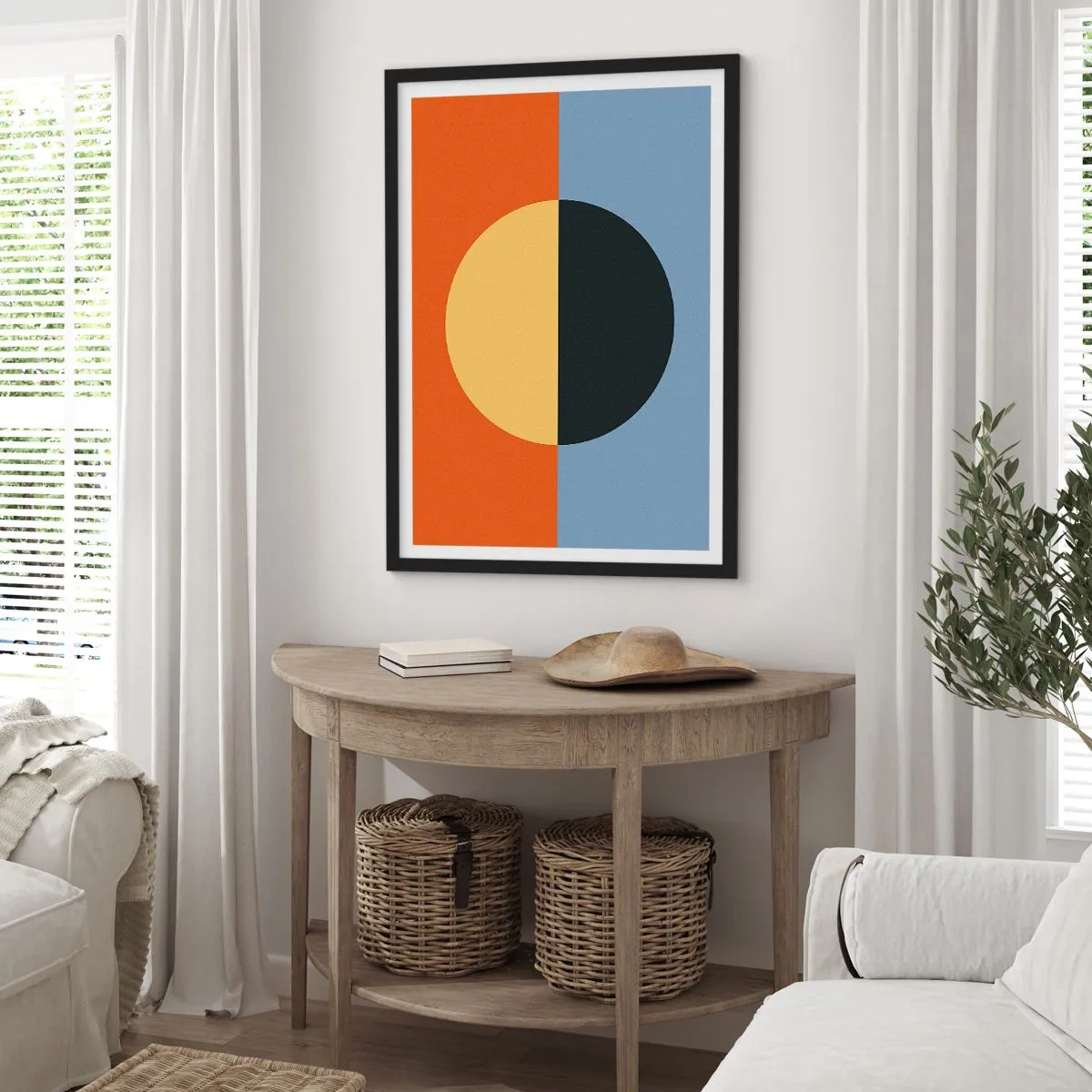 Plakát v černém rámu - Kompozice tepla a chladu - 70x100 cm