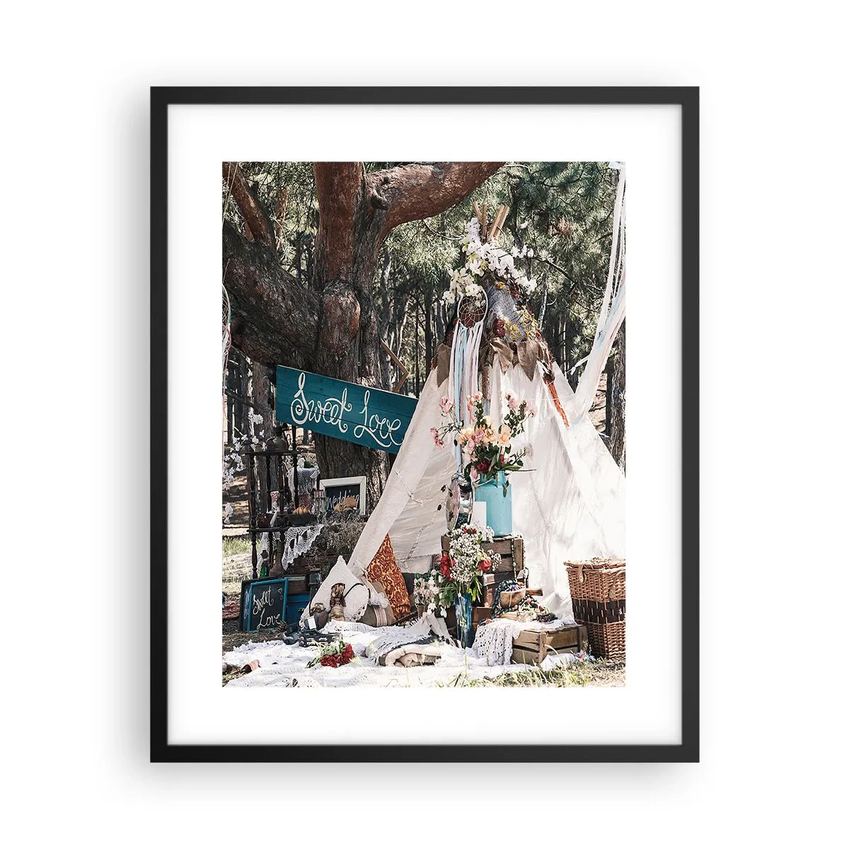 Plakát v černém rámu - Make love… - 40x50 cm