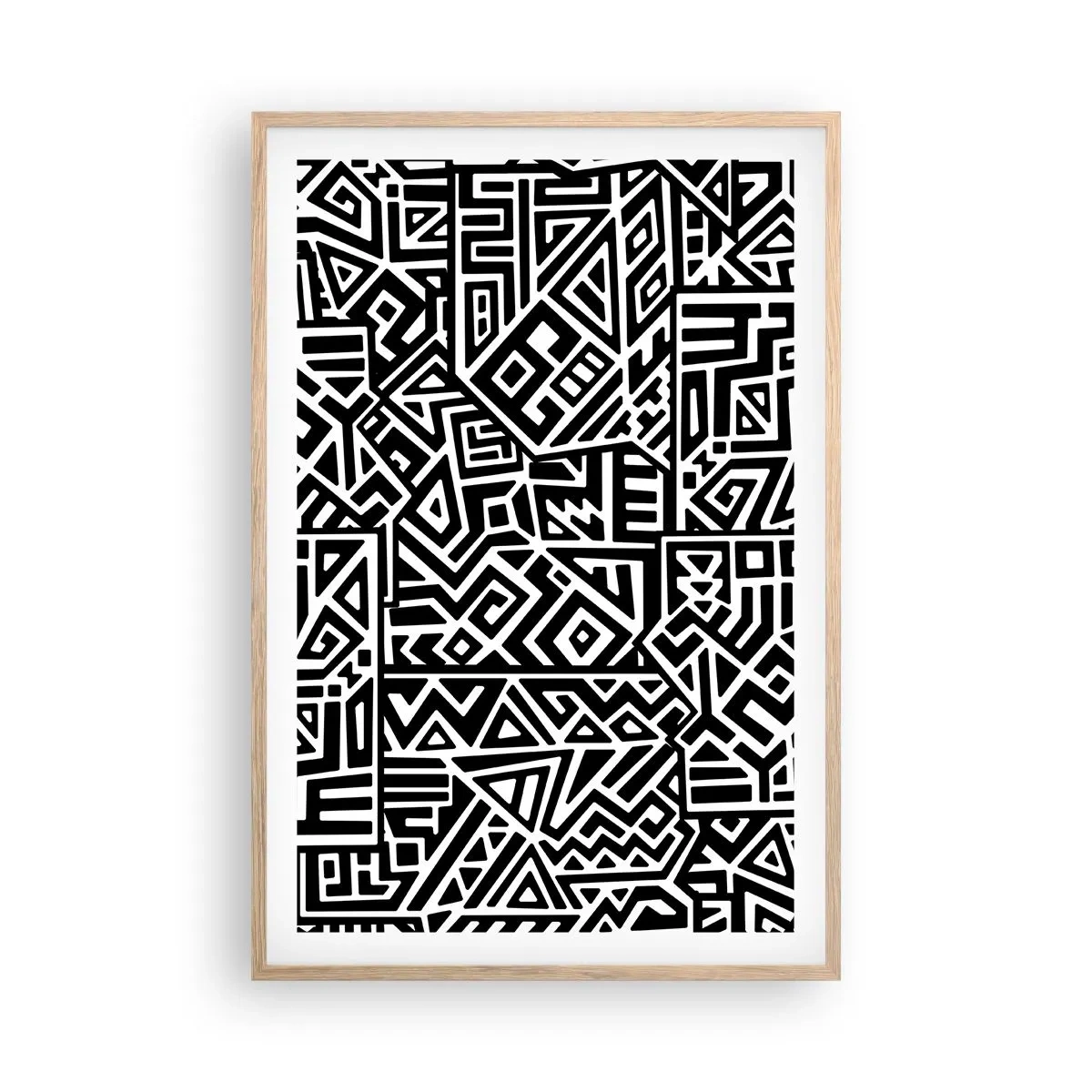 Plakát v rámu světlý dub - Předkolumbovská kompozice - 61x91 cm