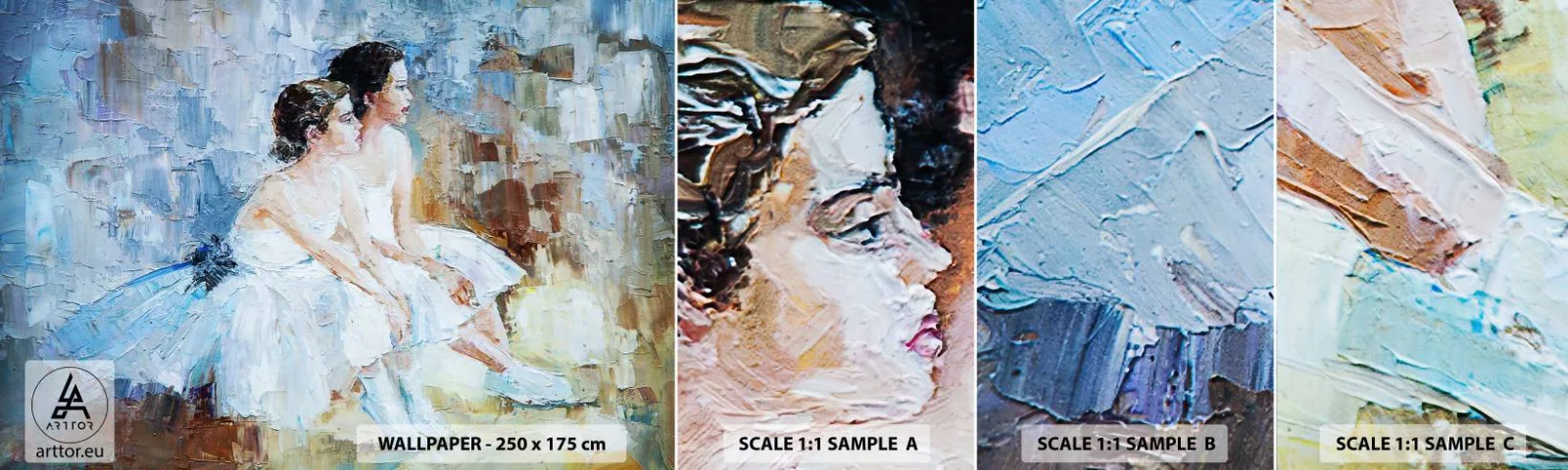 Vzor Fototapety Samolepicí Deluxe Sticker - Odpočinek mladých labutí - Balerína, Tanec, Balet - 100x30 cm