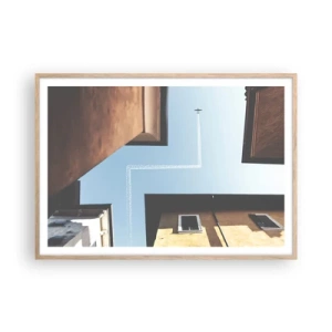 Plakát v rámu světlý dub - Nad městským labyrintem - 100x70 cm