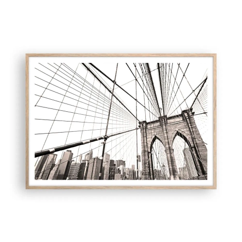 Plakát v rámu světlý dub - Newyorská katedrála - 100x70 cm