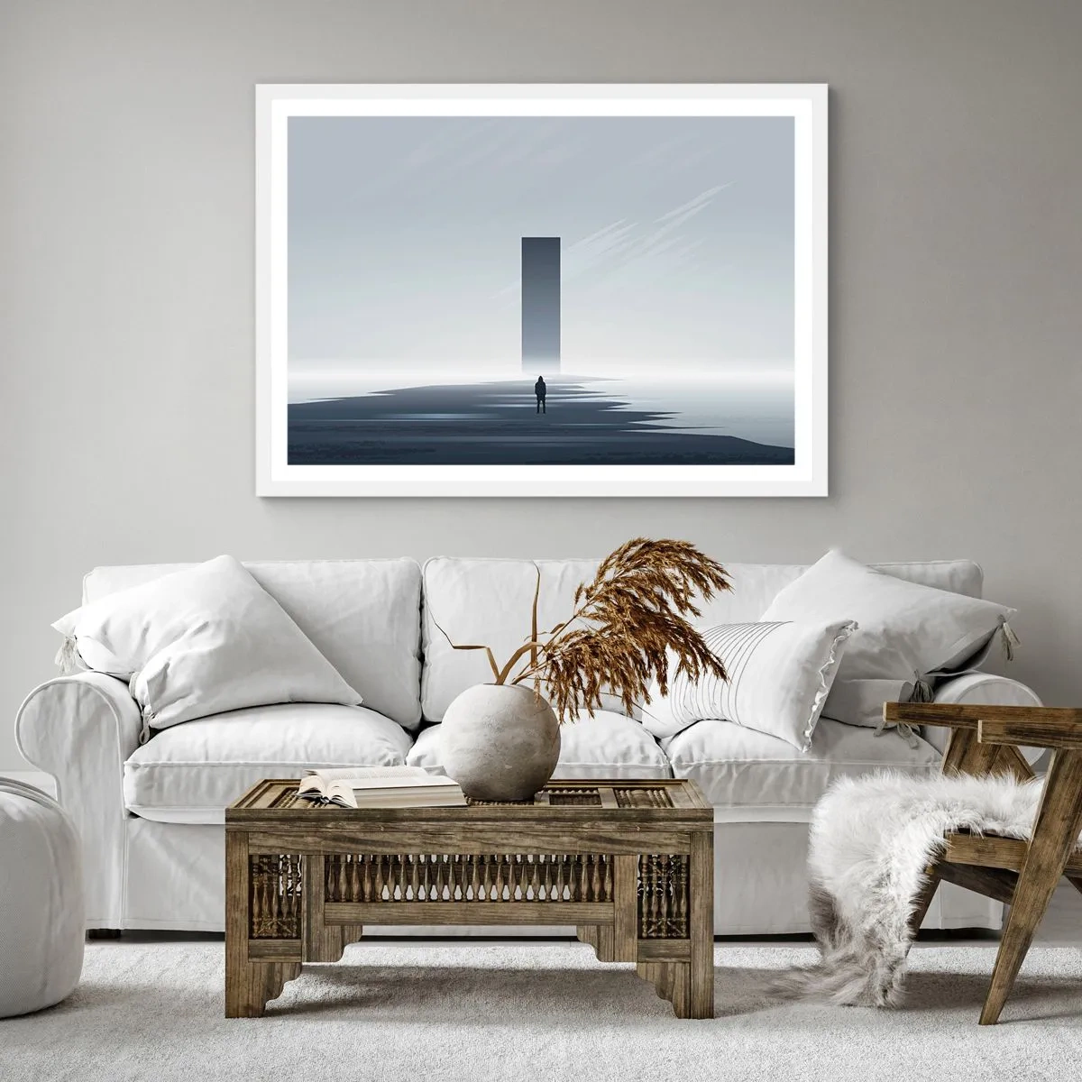 Plakát v bílém rámu - Příležitost nebo hrozba? - 40x40 cm