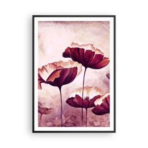 Plakát v černém rámu - Červený a bílý plátek - 70x100 cm