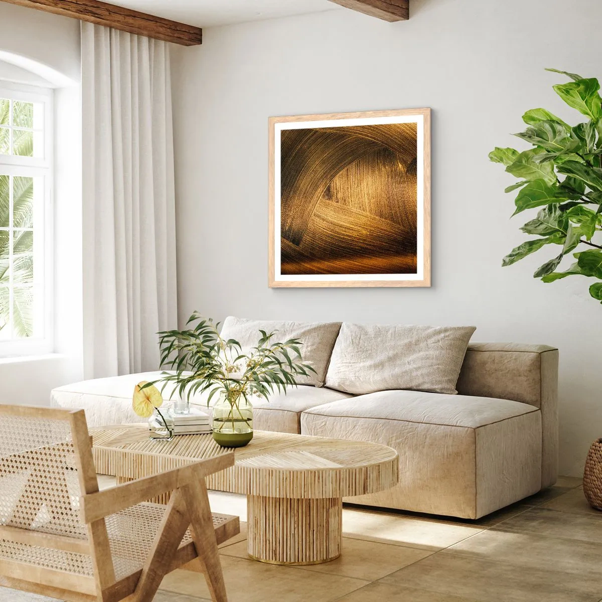 Plakát v rámu světlý dub - Ve zlatém labyrintu - 50x50 cm