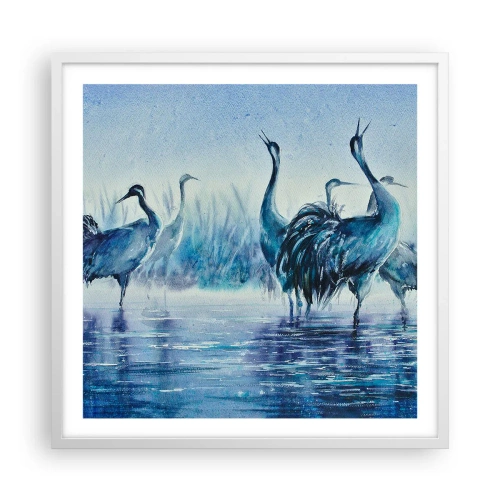 Plakát v bílém rámu - Ranní setkání - 60x60 cm